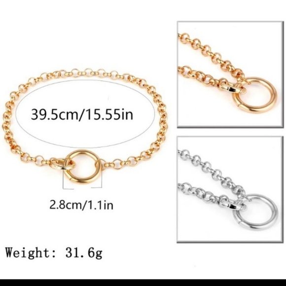 Punk Miami Cuban Chain Choker Silver Necklace - Picture 5 of 5